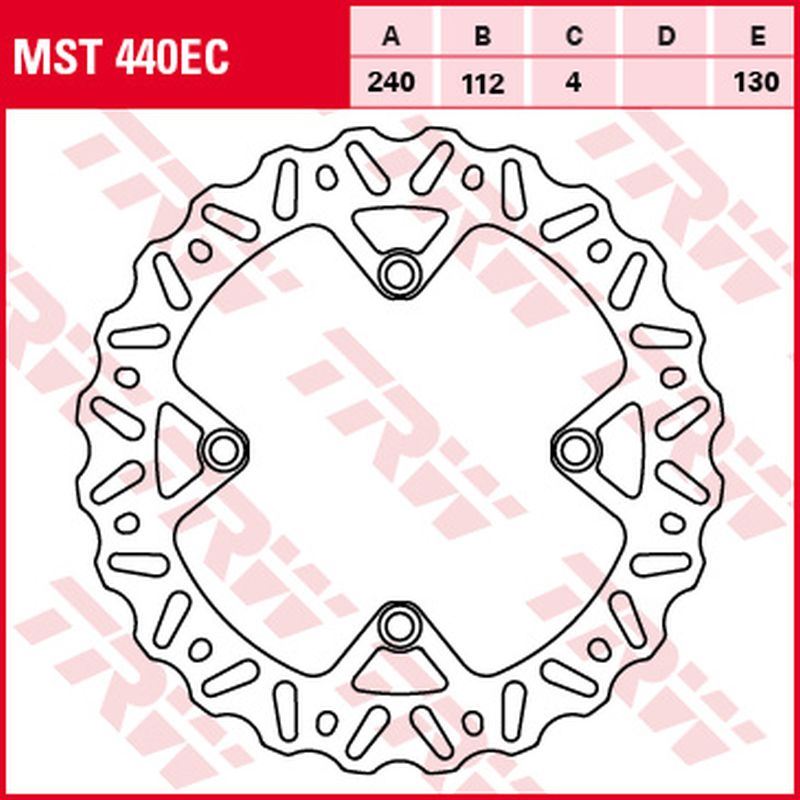 Rear brake disc Husqvarna CR, WR 125, TE, TC, TXC 250, TE 310, 449, 511, TXC 511 11-13, TE 610 05-10, TE 630 10-12 (240x112x4 mm) Wave