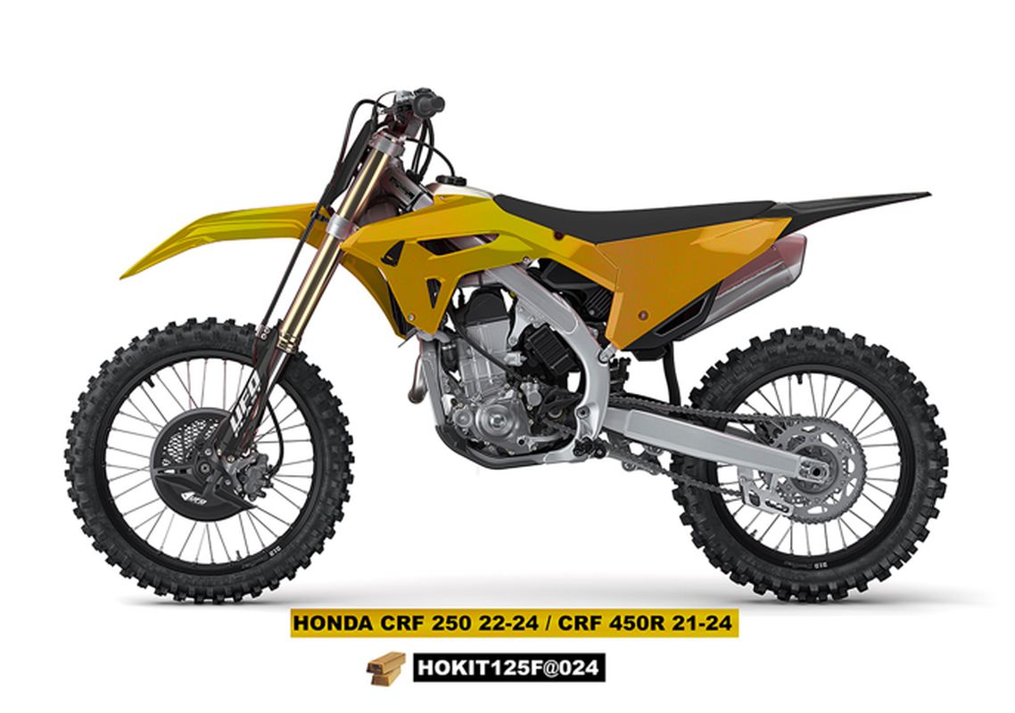 Full plastics kit with fork guards Honda CRF 250 R 22-24, CRF 450 R 21-24 color gold
