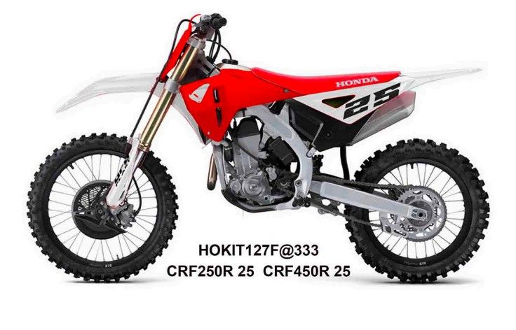 Full plastics kit with fork guards Honda CRF 250 R / 450 R 25- color white/red/black