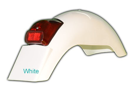 Rear fender universal enduro with light 50 cc, 80 cc, 125 cc 75-79 color white