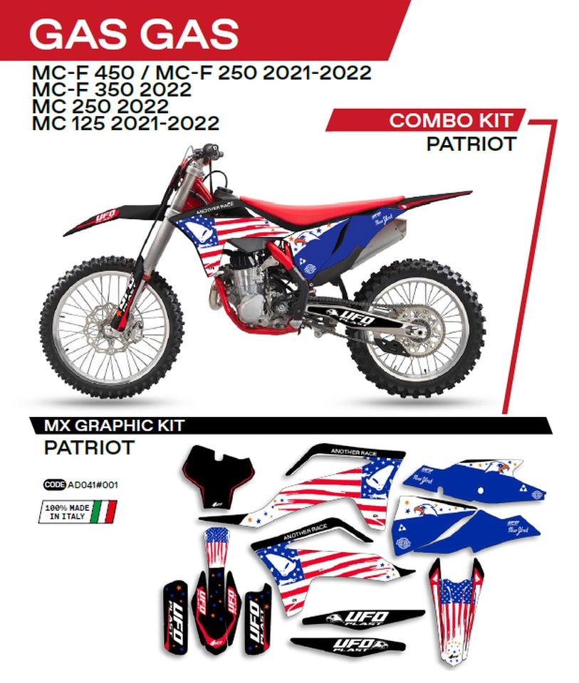 Sticker kit Gas Gas MC 125 21-22, MC 250 22, MC-F 250/350/450 21-22 Patriot color black