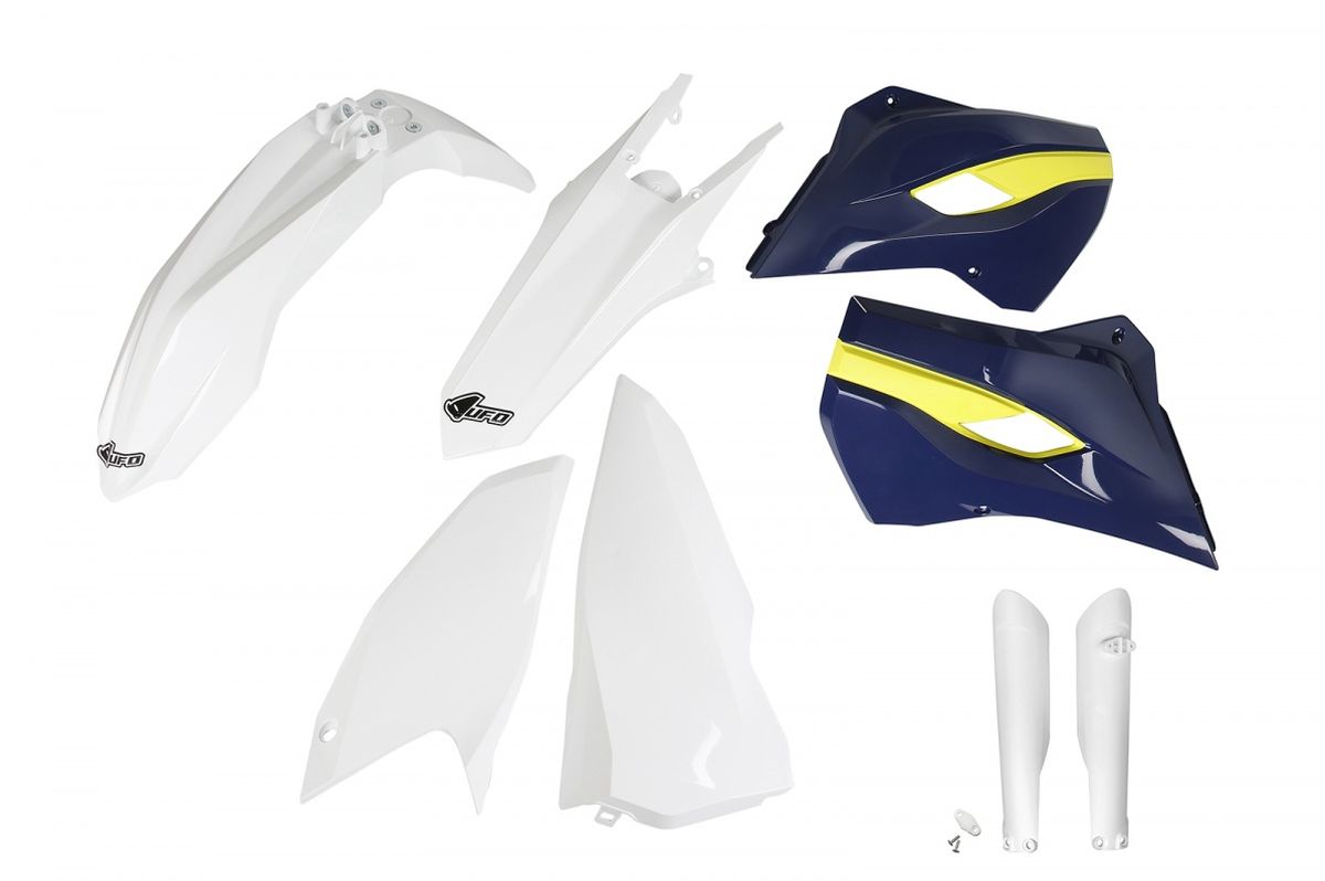 Full plastics kit with fork guards Husqvarna TE/FE 125/250/300/350/450 15-16 color OEM 15 (white/yellow) (HU615E999)