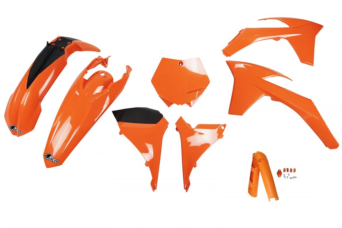 Full plastics kit with fork guards KTM SX-F 11-12, SX 12 color orange (KT510E127)