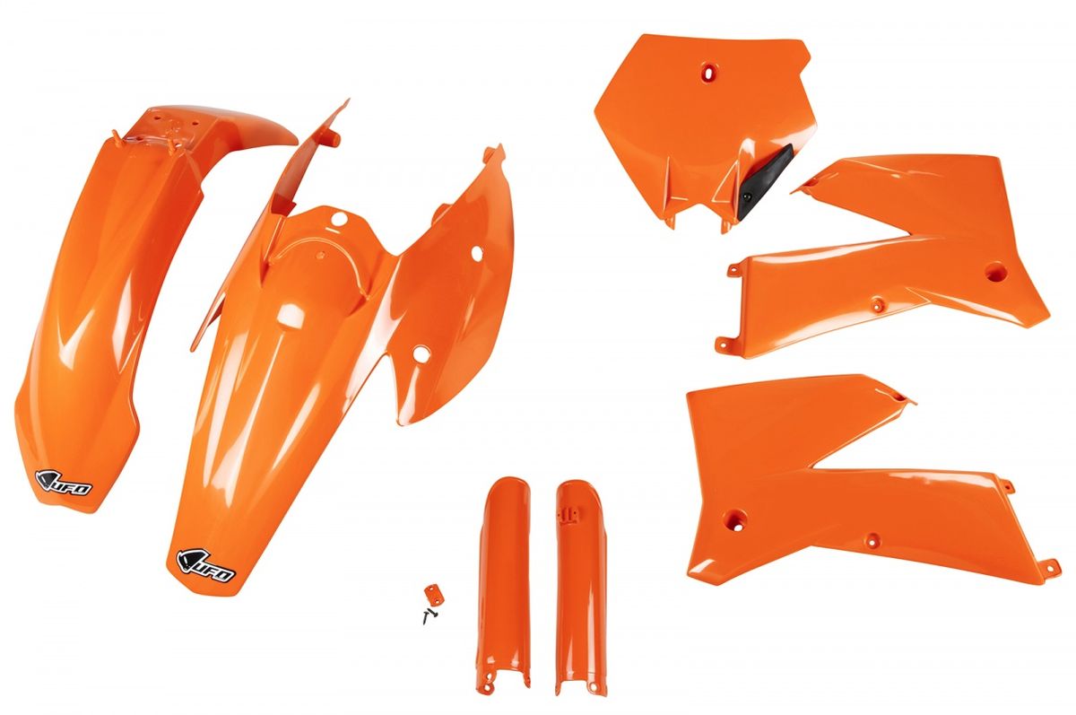 Full plastics kit with fork guards KTM SX/SXF 05-06 color OEM (orange/black) (KT503E999)