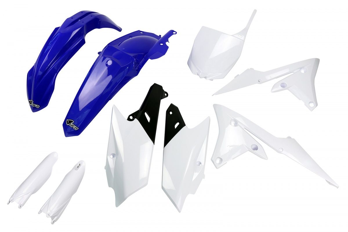 Full plastics kit with fork guards Yamaha YZF 250 14-18, YZF 450 14-17 color OEM (blue/white) (YA318E999)