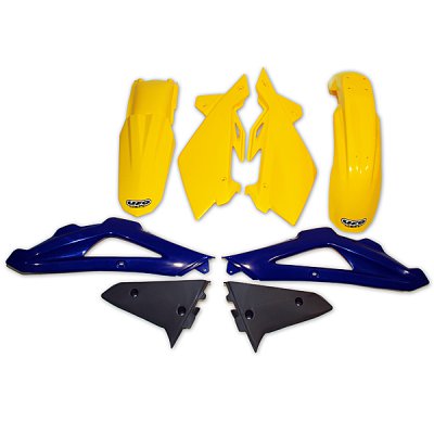 Plastics kit Husqvarna TC 125/250 05-07 color OEM (yellow/blue/graphite) (HU602E999)