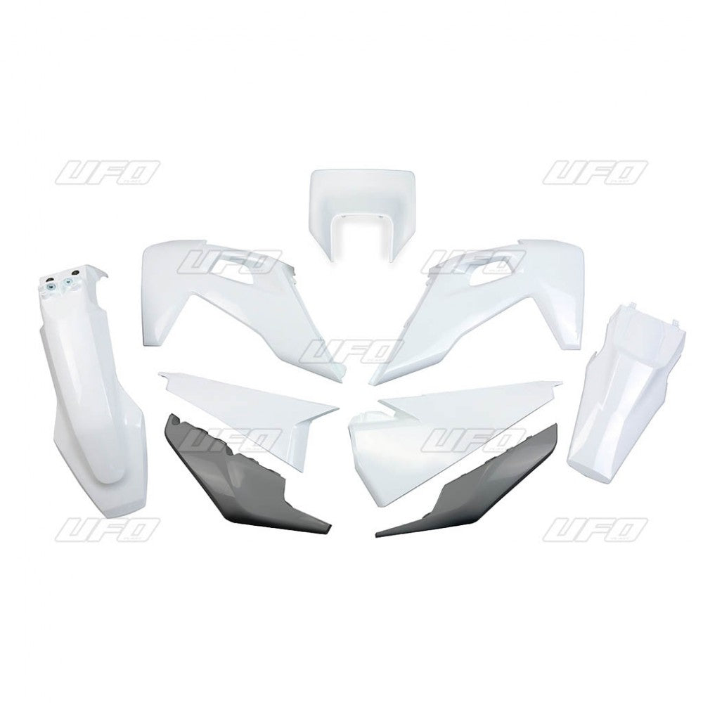 Plastics kit Husqvarna TE 150/250/300 20-23, FE 250/350/450/501 20-23 with headlight mask color OEM (white/graphite) (HU623E999)