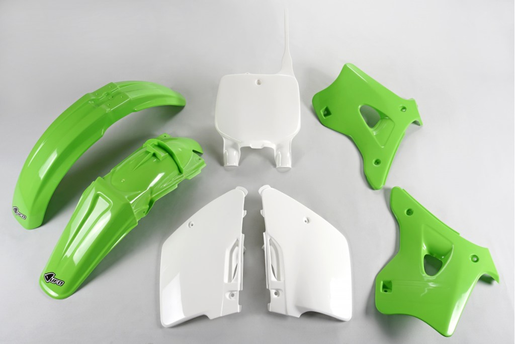 Plastics kit Kawasaki KX 125/250 96-98 color OEM (green/white) (KA192E999)