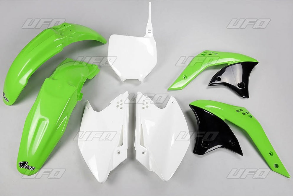 Plastics kit Kawasaki KXF 250 07 color OEM (green/white) (KA208E999)
