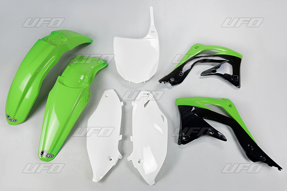 Plastics kit Kawasaki KXF 450 12 color OEM (green/white/black) (KA217E999)