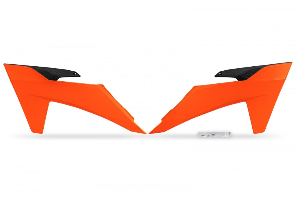 Radiator shrouds KTM SX/SX-F 125/250/300/350/450 F 23-24, EXC/EXC-F 150/250/300/350/450/500 TBI 24-26 color orange fluo