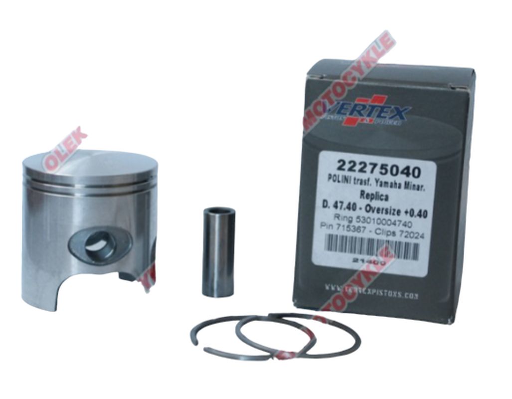 Piston Polini/Minarelli/Yamaha 47.95 mm pin 10 mm (rings 53009804800 x2 pcs)