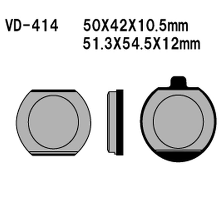 Brake pads KH33 Kawasaki Z400, Z650, Z750, Z1000, KZ900 76-77 - replaced by SD-414 (Made in Japan)