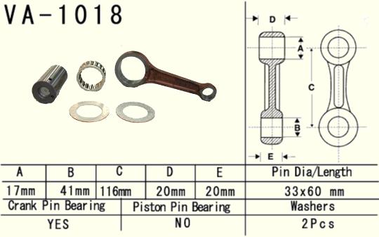 Connecting rod Honda TRX 350 Rancher 99-06 (VA1018) 17 mm pin (Made in Japan)