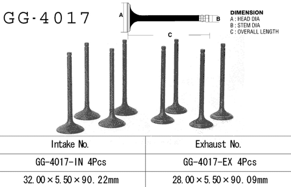 Intake valve Kawasaki VN 750 86-06 (OEM: 12004-1061) (1 pc) (Made in Japan)