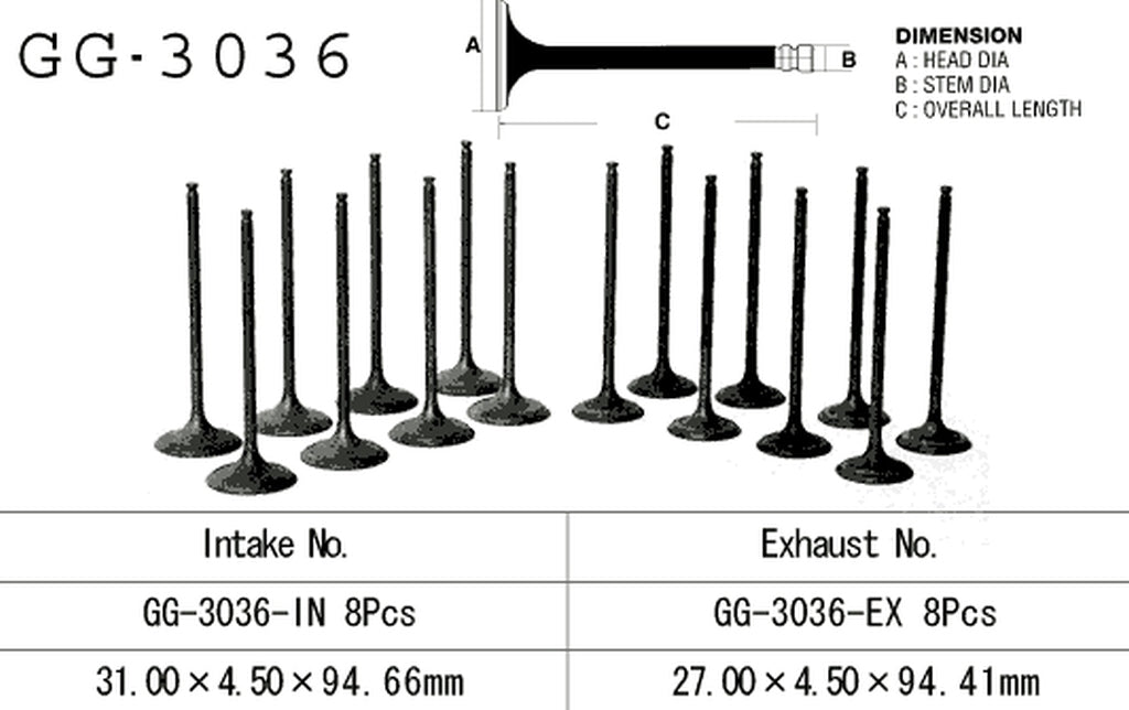 Intake valve Suzuki GSF 1250 07-10, GSX-R 1100W 94-98, DL 650 07-17, SV 650/SVF 650 99-17 (OEM: 12911-18H00, 12911-46E00) (1 pc) (Made in Japan)