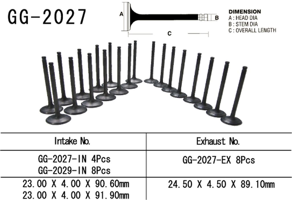 Intake valve Yamaha R1, FZS 1000 98-04 (OEM: 4XV-12112-00) (1 pc) (Made in Japan)