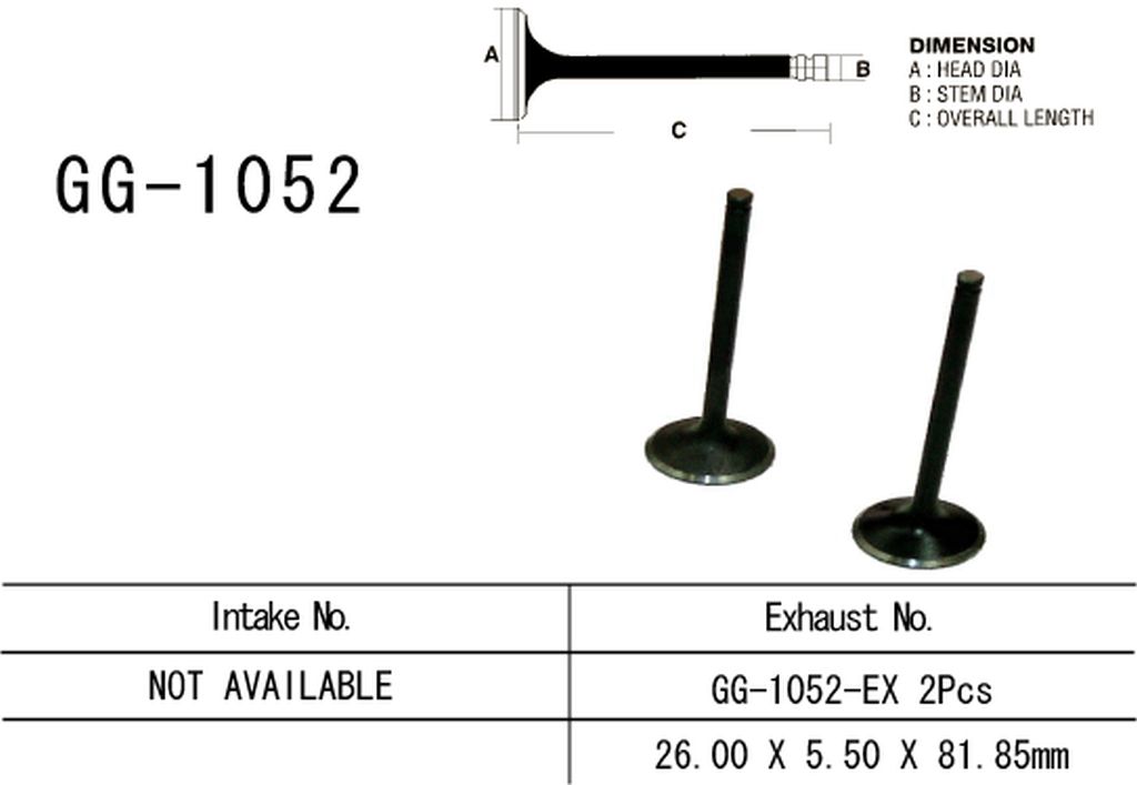 Exhaust valve Honda CRF 250R 04-09, CRF 250X 04-17 (OEM: 14721-KRN-670) (1 pc) (Made in Japan)