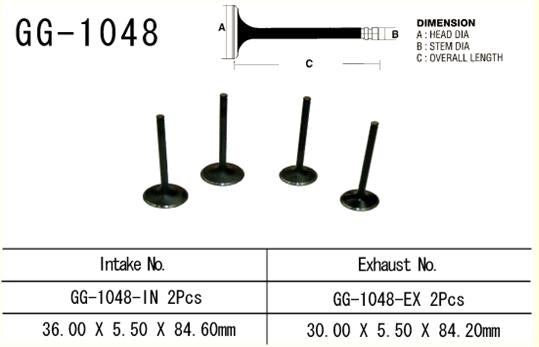 Exhaust valve Honda TRX 450R 04-05 (2 per vehicle) (OEM: 14721-HP1-670) (1 pc) (Made in Japan)