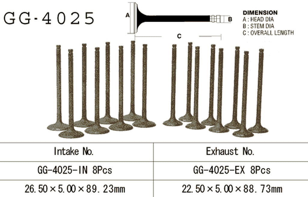 Exhaust valve Kawasaki GPZ 750 83-85, GPX 750R 87-90 (OEM: 12005-1077) (1 pc) (Made in Japan)