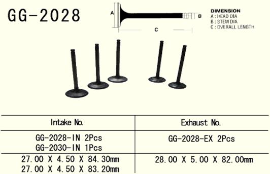 Exhaust valve Yamaha YZ-F 400/426 (2 per vehicle) (OEM: 5BE-12121-10) (1 pc) (Made in Japan)