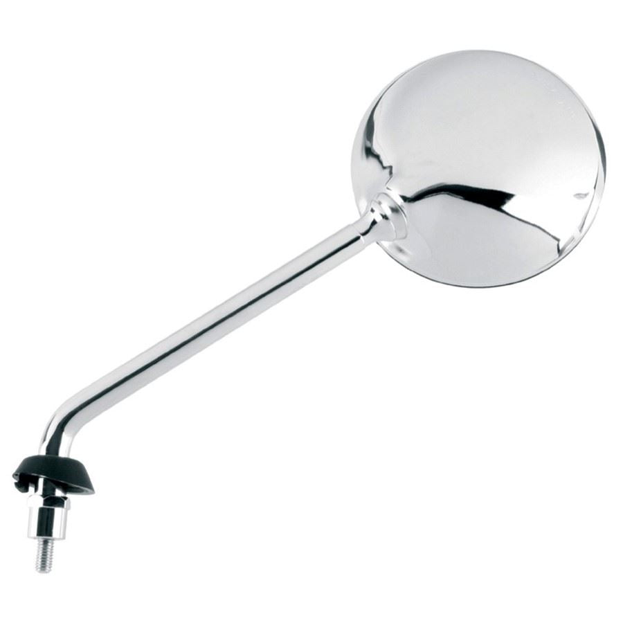 Mirror left 8 mm thread, right side, chrome Piaggio/Vespa GTS/GTV/LX/LXV 50–300 2005–2016 (E182I)