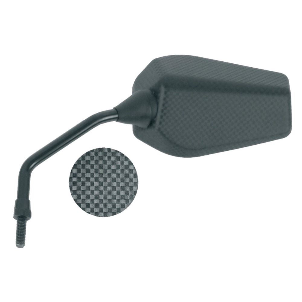 Mirror left 8 mm thread, right side, carbon Derbi Atlantis/GP1, Peugeot XPS 50 2003–2009 (E151I)