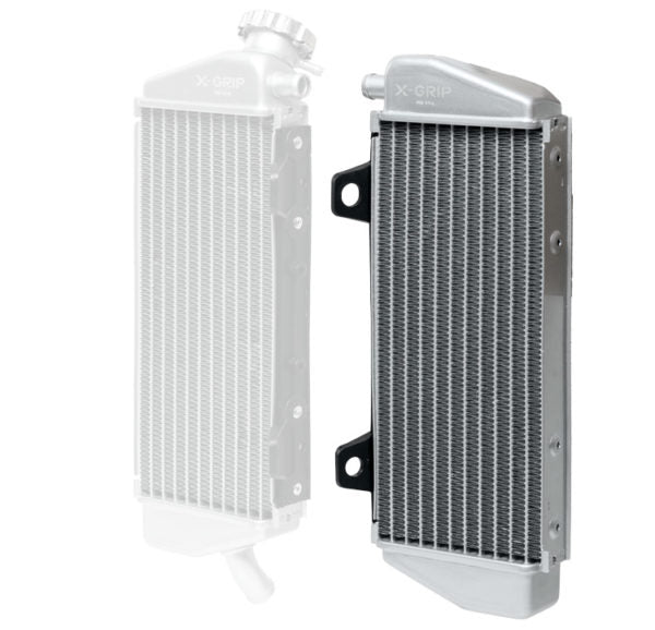 Left radiator fits: KTM EXC/EXC‑F 2020–2021, SX/SX‑F 2019–2021, Husqvarna TC/FC 2019–2021, TE/FE 2020–2021, GasGas MC/MC‑F/EC/EC‑F 2021–