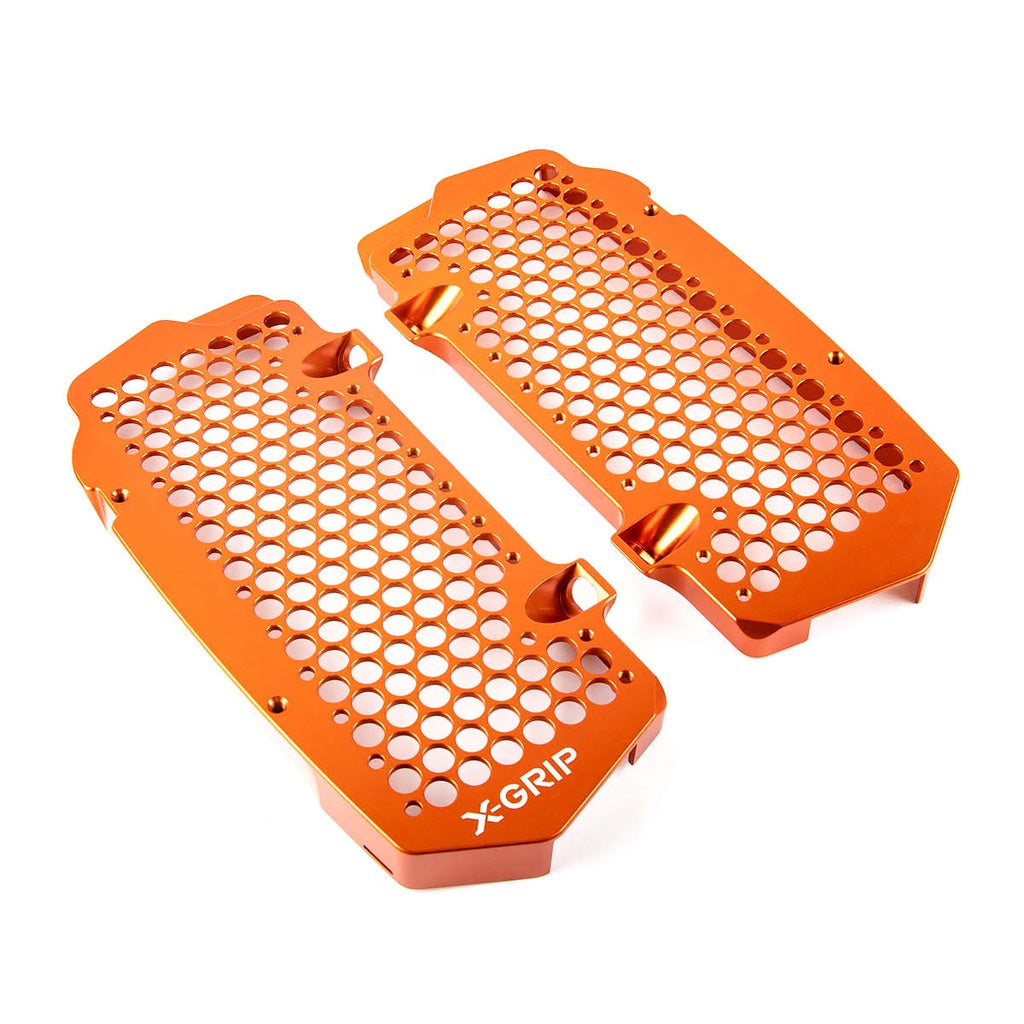 Radiator guards (set) – KTM SX‑F/XC‑F/XC 2023–, EXC‑F/XC‑W/XCF‑W 2024–, Husqvarna TC/FC/FX/TX 2023–, GasGas EC‑F/MC‑F/EX‑F 2024–, orange (see product description)