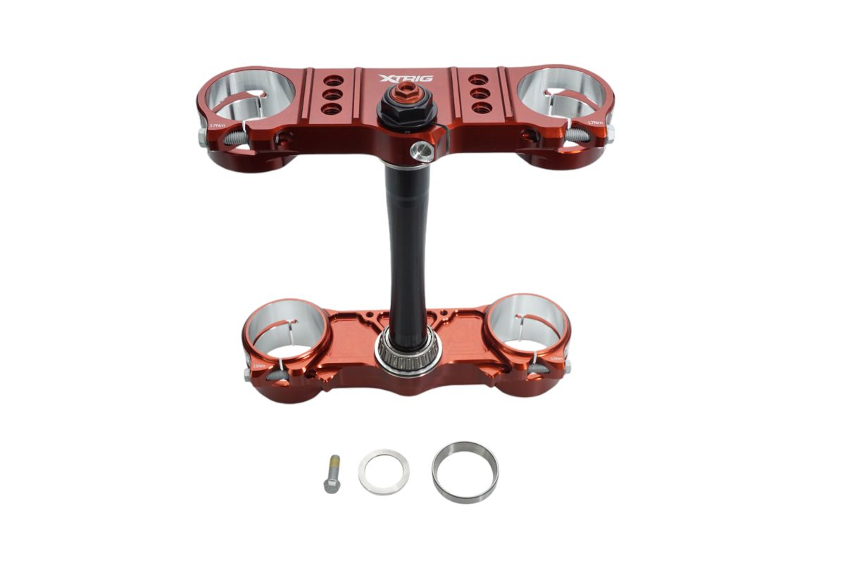 ROCS Pro triple clamps – front suspension – Beta RR/RX 2016–2026 (offset 20–23 mm), X‑Trig Brown