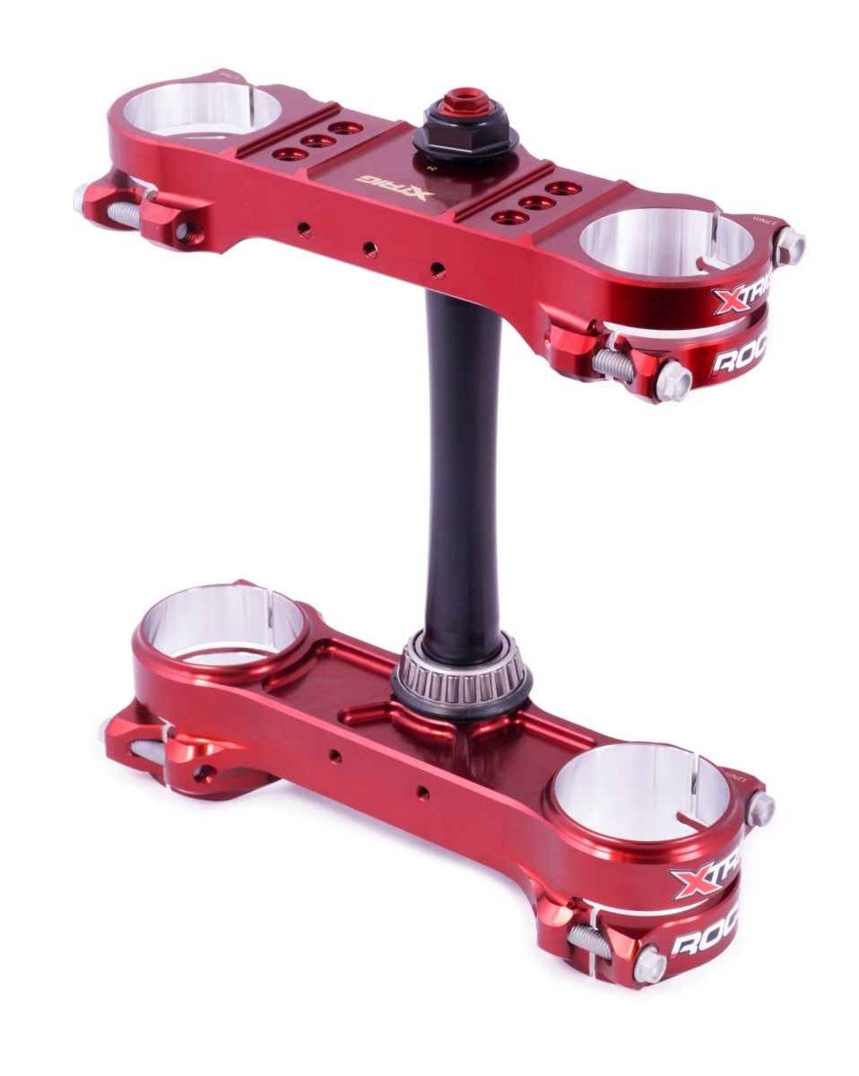 ROCS Pro triple clamps – front suspension – KTM SX/EXC 2014–2022, SX‑F/EXC‑F/TPI 2015–2022, GasGas EC/EC‑F/MC/MC‑F 2021–2022, Husqvarna FC/FE/TC/TE/TEi 2017–2023 (offset 20–22 mm), X‑Trig Brown