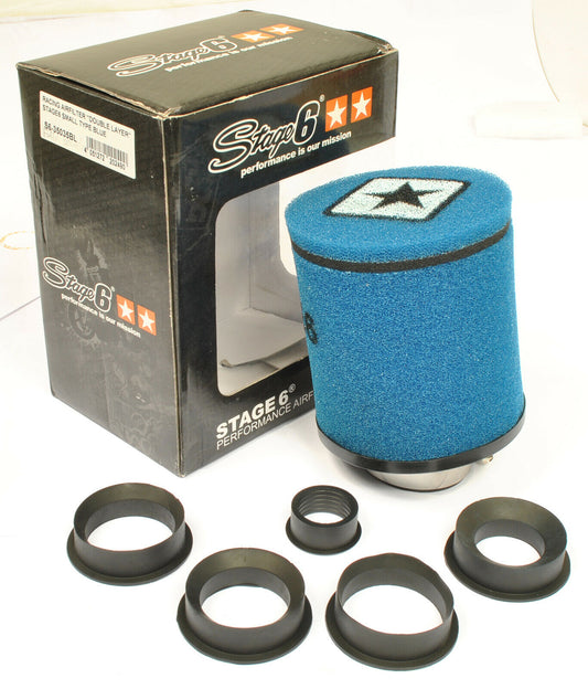 Air Filter Double Layer Stage 6 Blue Round Version 28 35 42 45 55 mm