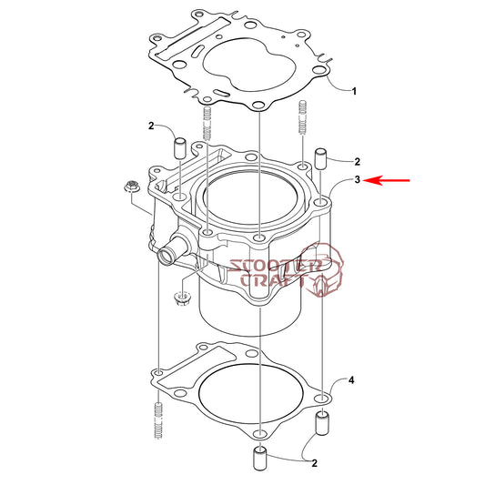 Cylinder Arctic Cat ATV 425 CR, Alterra 450, TRV 450, XC 450 EFI, UTV Prowler 500