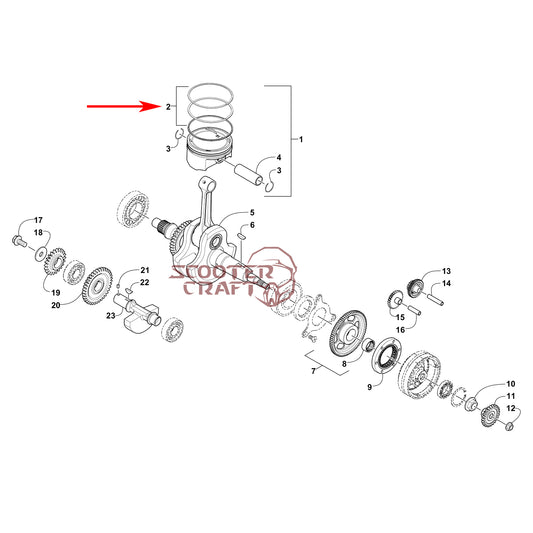 Piston rings Arctic Cat ATV 425 CR, Alterra 450, TRV 450, XC 450 EFI, UTV Prowler 500