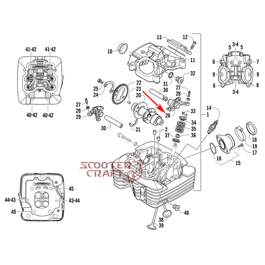 Arm valve rocker intake Arctic Cat ATV 350 CR, 366 4X4 Automatic 08-11, 400 TRV, 400 CR, Alterra 400