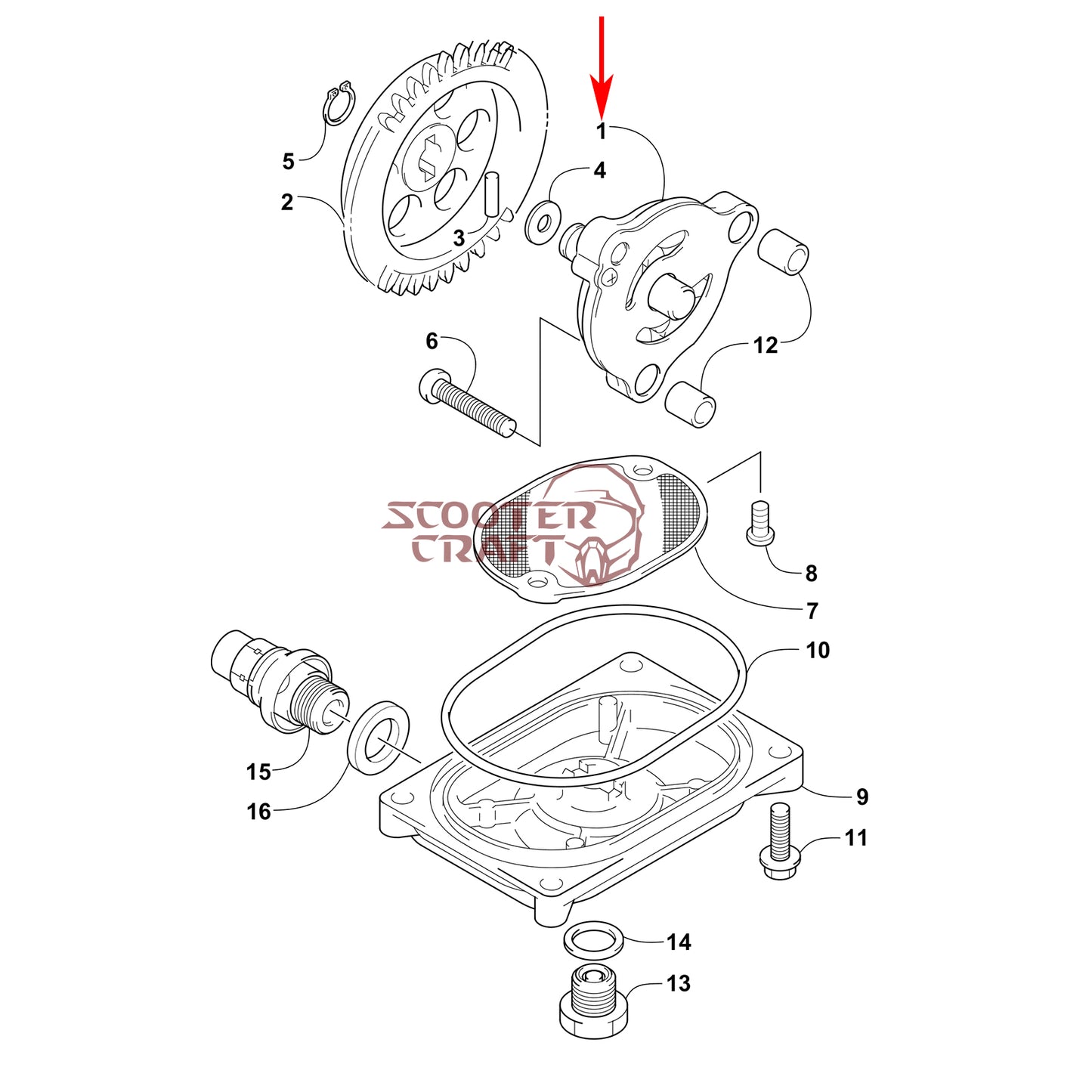 Oil pump Arctic Cat ATV 366 4X4 Automatic, 400 TRV, 425 CR, Alterra 450, XC 450 EFI, UTV Prowler 500