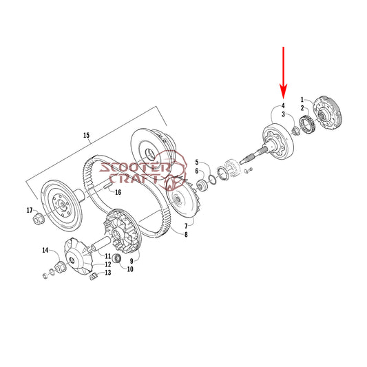 Wet clutch drum housing Arctic Cat ATV 350 CR, 366 4X4 Automatic 08-11, 400 TRV, 400 CR, Alterra 400