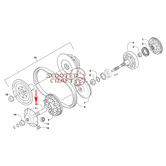 Drive face spacer Arctic Cat ATV 425 CR, Alterra 450, TRV 450, XC 450 EFI, UTV Prowler 500