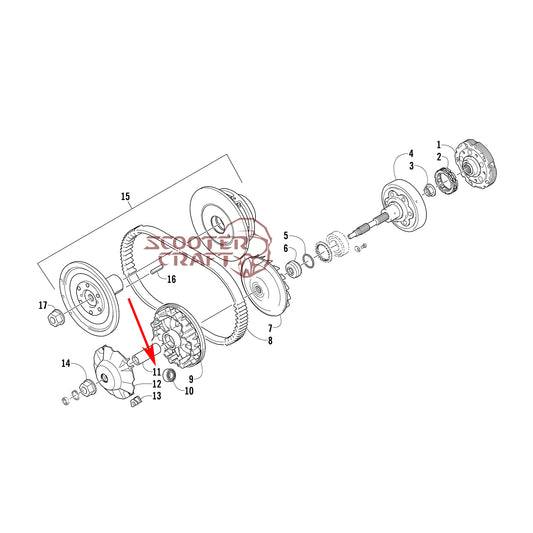 Drive face spacer Arctic Cat ATV 350 CR, 366 4X4 Automatic 08-11, 400 TRV, 400 CR, Alterra 400