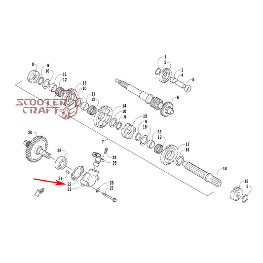 Speedometer sensor housing gasket Arctic Cat ATV 366 4X4 Automatic, 400 TRV, 425 CR, Alterra 450, XC 450 EFI, UTV Prowler 500