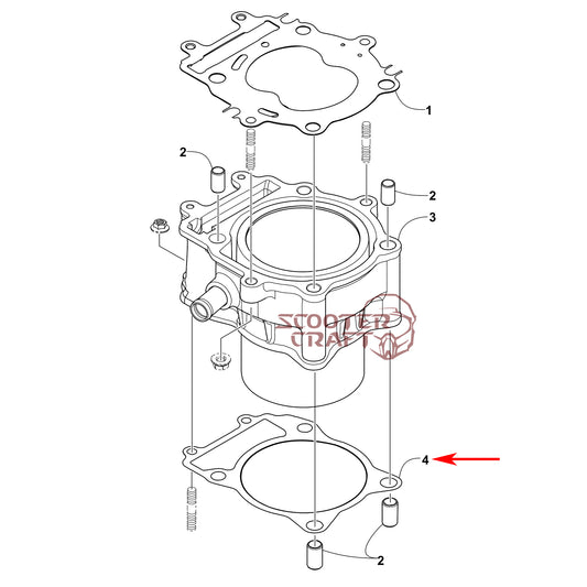 Cylinder base gasket Arctic Cat ATV 425 CR, Alterra 450, TRV 450, XC 450 EFI, UTV Prowler 500