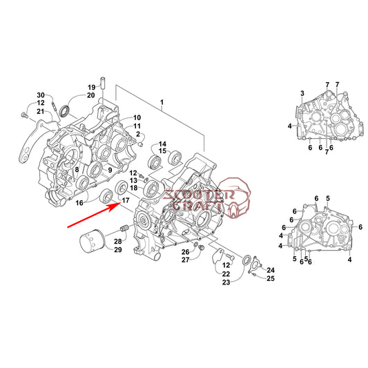 Bearing 35x72x17, Arctic Cat ATV 366 4X4 Automatic, 400 TRV, 425 CR, Alterra 450, XC 450 EFI, UTV Prowler 500