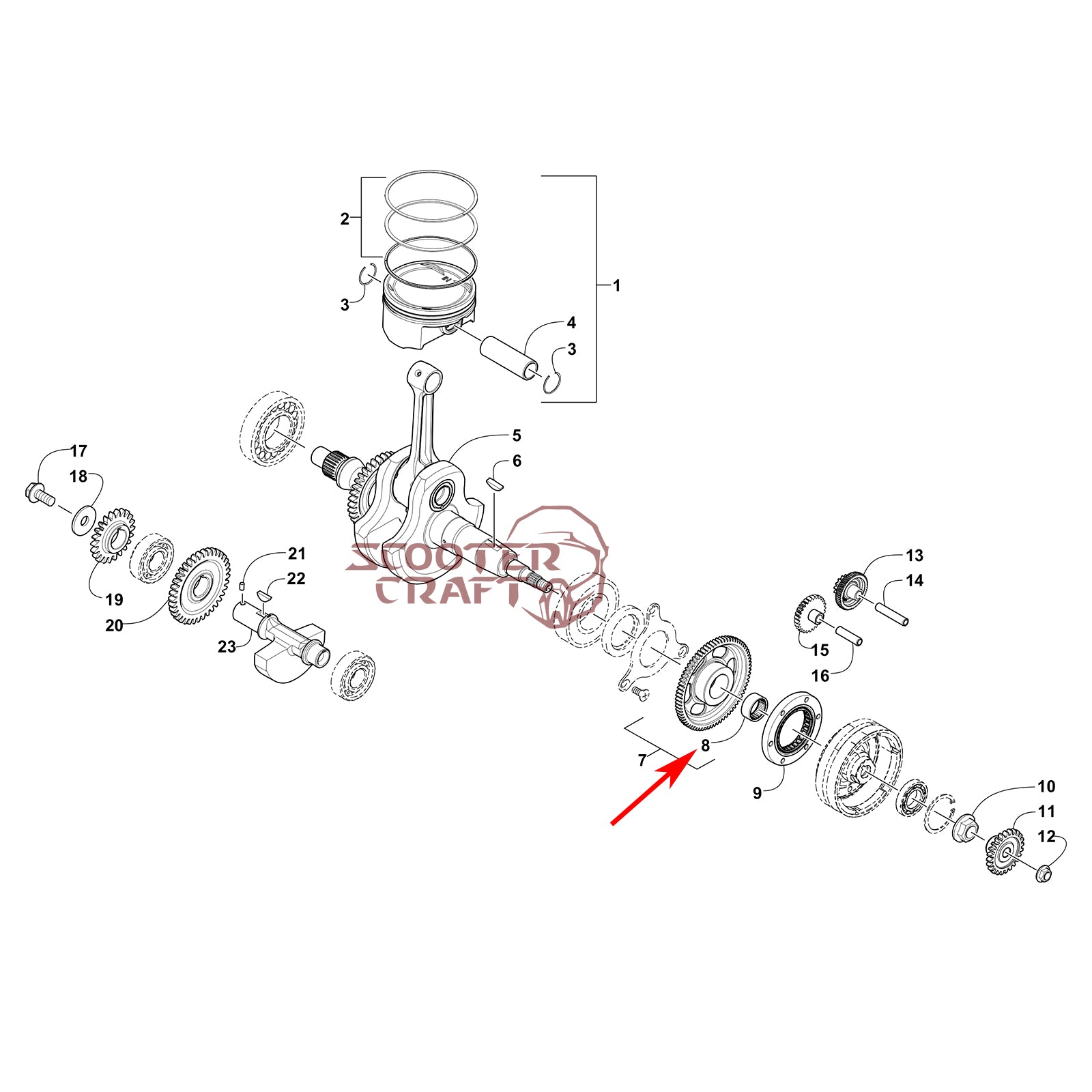 Caltric Clutch One Way Bearing For Arctic Cat 500 Auto 2000-2002 2008-2009 ATV
