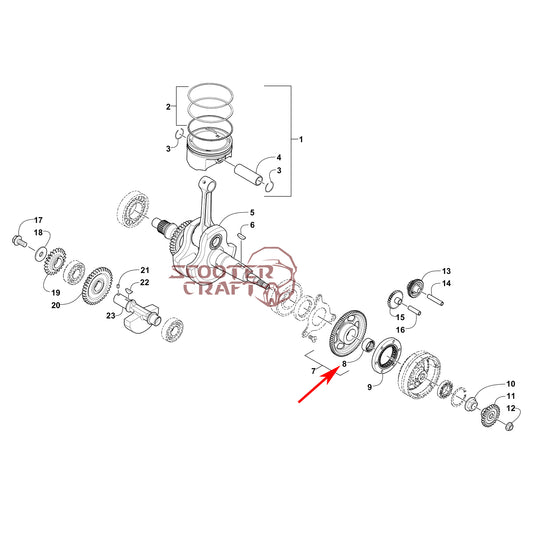 Starter clutch needle bearing Arctic Cat 425 CR, Alterra 450, TRV 450, XC 450 EFI, Prowler 500