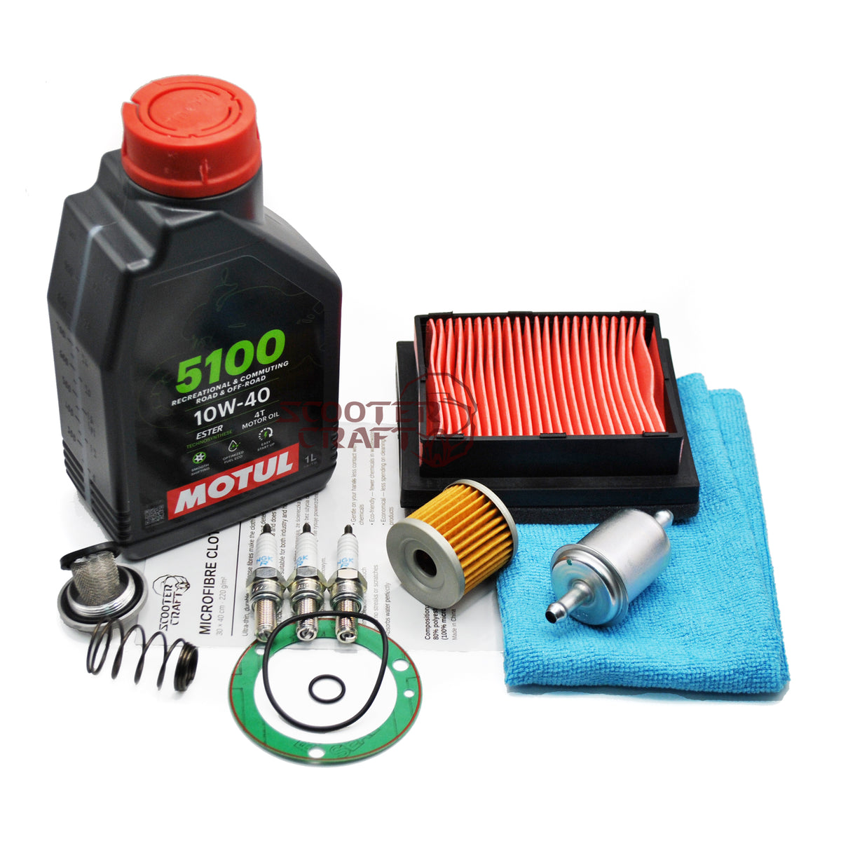 Service kit Keeway RKF 125 18-25, RKF 125i EFI, RKF 125 ABS EU5+, genuine parts + Motul 5100 10W-40 oil