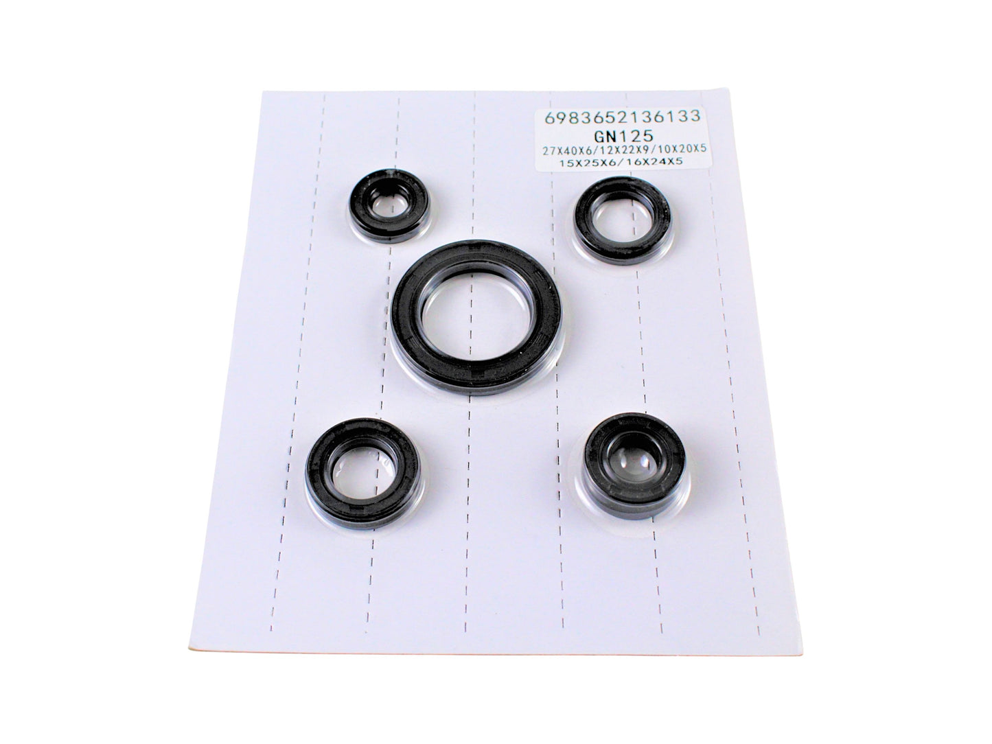 Engine oil seal kit Suzuki GN 125 (27x40x6, 12x22x9, 10x20x5, 15x25x6, 16x24x5) GN12500007