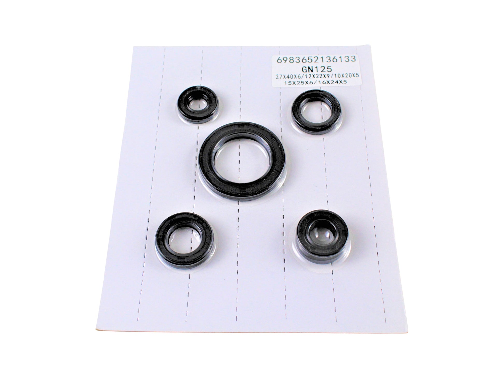 Engine oil seal kit Suzuki GN 125 (27x40x6, 12x22x9, 10x20x5, 15x25x6, 16x24x5) GN12500007