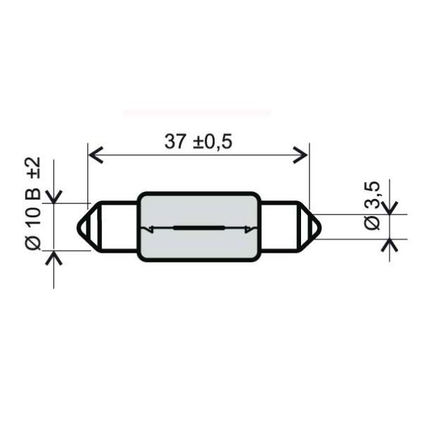 Bulb T11×39 festoon 12V 10W