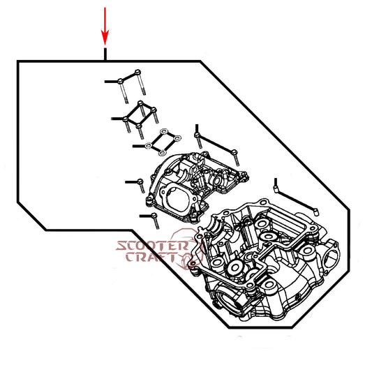 Cylinder head Arctic Cat ATV 425 CR, Alterra 450, TRV 450, XC 450 EFI, UTV Prowler 500