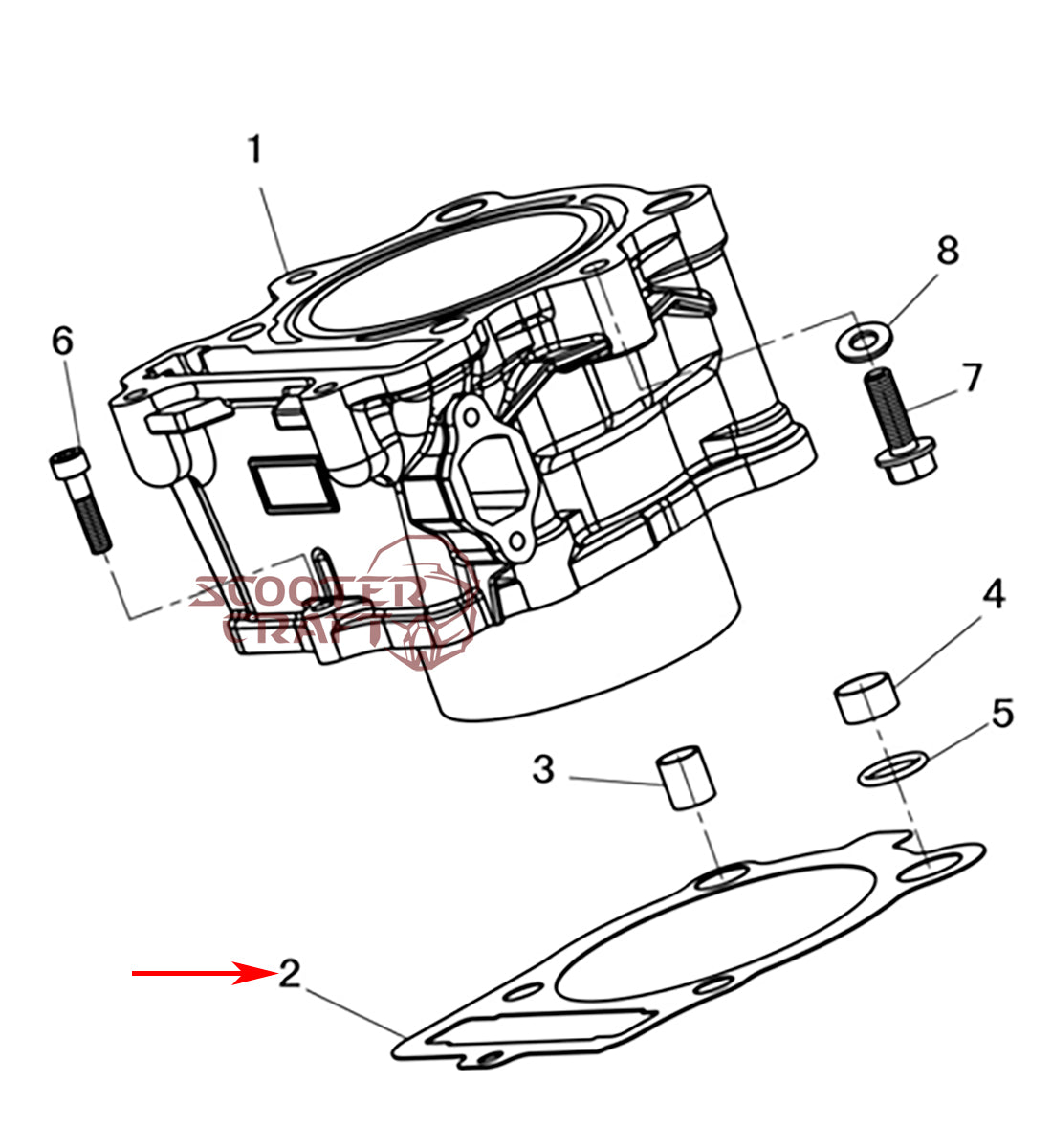 Engine gasket kit Hisun HS400, Forge 400 2015-Up, Tactic 400 2017-Up, Massimo MSU 400, Knight 400